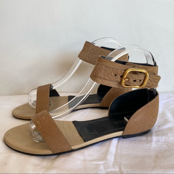CHLOE tan ankle strap leather sandals size 7.5 - Picture 1 of 8